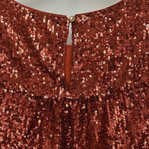 Anthropologie Copper Sequin Top - Picture 5 of 5